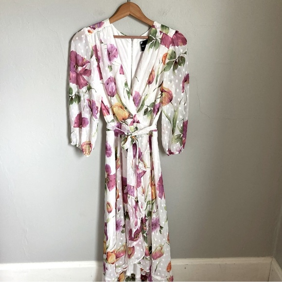 Maison Tara Dresses & Skirts - Maison Tara White Floral Midi Dress Size 8